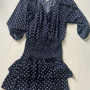 Navy Polka Dot Dress